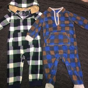NWOT 2 cotton flannel suits ! 12M